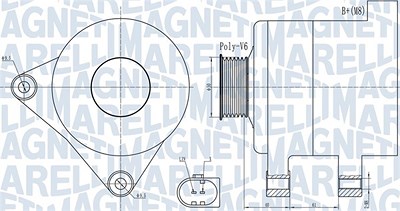 Magneti Marelli Generator [Hersteller-Nr. 063731986010] für Audi, Seat, Skoda, VW von MAGNETI MARELLI