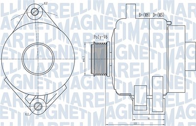 Magneti Marelli Generator [Hersteller-Nr. 063731995010] für Alfa Romeo, Fiat, Lancia, Suzuki von MAGNETI MARELLI