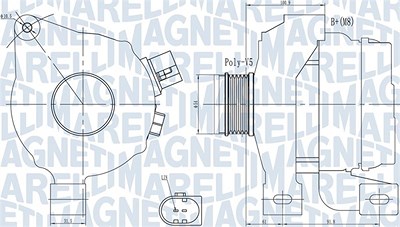 Magneti Marelli Generator [Hersteller-Nr. 063732001010] für Volvo von MAGNETI MARELLI