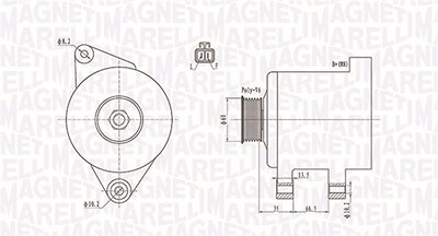 Magneti Marelli Generator [Hersteller-Nr. 063732017010] für Opel von MAGNETI MARELLI