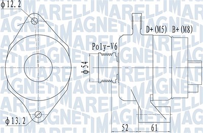 Magneti Marelli Generator [Hersteller-Nr. 063732049010] für Alfa Romeo, Fiat, Lancia, Opel von MAGNETI MARELLI