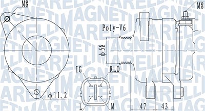 Magneti Marelli Generator [Hersteller-Nr. 063732097010] für Toyota von MAGNETI MARELLI