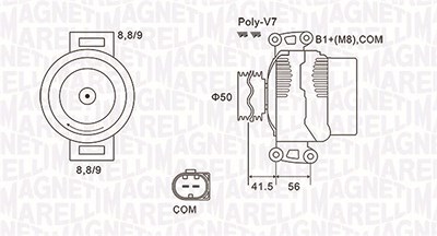 Magneti Marelli Generator [Hersteller-Nr. 063732108010] für Mercedes-Benz von MAGNETI MARELLI