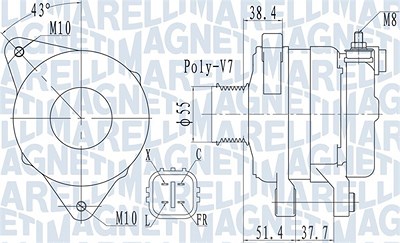 Magneti Marelli Generator [Hersteller-Nr. 063732121010] für Hyundai, Kia von MAGNETI MARELLI