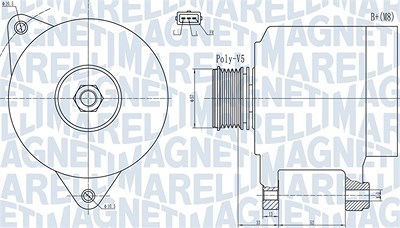 Magneti Marelli Generator [Hersteller-Nr. 063732133010] für Kia von MAGNETI MARELLI