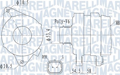 Magneti Marelli Generator [Hersteller-Nr. 063732142010] für Chevrolet, Opel von MAGNETI MARELLI