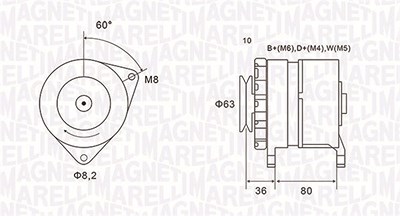 Magneti Marelli Generator [Hersteller-Nr. 063735060010] für Ford, Land Rover von MAGNETI MARELLI