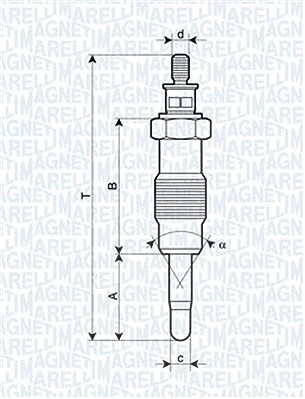 Magneti Marelli Glühkerze [Hersteller-Nr. 062582804304] für Fiat, Ford, Opel, Renault von MAGNETI MARELLI