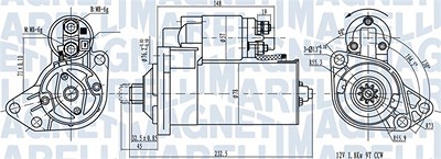 Magneti Marelli Starter [Hersteller-Nr. 063720789010] für Audi, Ford, Mercedes-Benz, Seat, Skoda, VW von MAGNETI MARELLI