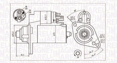 Magneti Marelli Starter [Hersteller-Nr. 063721293010] für Audi, Seat, Skoda von MAGNETI MARELLI