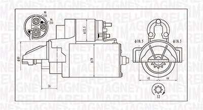 Magneti Marelli Starter [Hersteller-Nr. 063721421010] für Peugeot, Ford, Citroën, Fiat, Land Rover von MAGNETI MARELLI