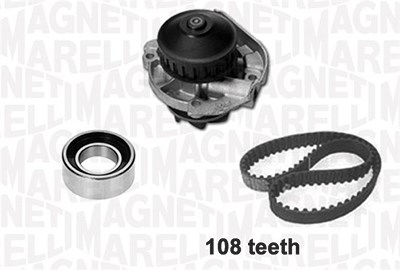 Magneti Marelli Wasserpumpe + Zahnriemensatz [Hersteller-Nr. 341401610001] für Fiat von MAGNETI MARELLI