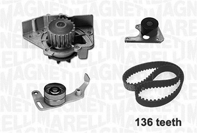 Magneti Marelli Wasserpumpe + Zahnriemensatz [Hersteller-Nr. 341402080001] für Citroën, Fiat, Hyundai, Peugeot, Suzuki von MAGNETI MARELLI