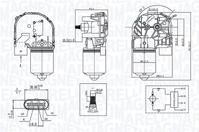 Magneti Marelli Wischermotor [Hersteller-Nr. 064376200010] für Citroën, Fiat, Peugeot, Opel von MAGNETI MARELLI