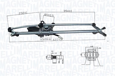 Magneti Marelli Wischermotor [Hersteller-Nr. 064376900010] für Saab von MAGNETI MARELLI