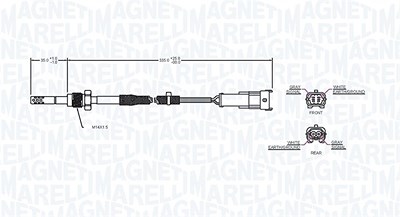 Magneti Marelli Sensor, Abgastemperatur [Hersteller-Nr. 172000043010] für Cadillac, Opel, Saab von MAGNETI MARELLI