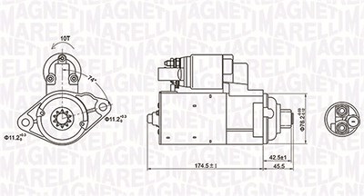 Magneti Marelli Starter [Hersteller-Nr. 063721409010] für Audi, Seat von MAGNETI MARELLI