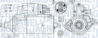 Magneti Marelli Starter [Hersteller-Nr. 063721512010] für Audi, Seat, Skoda, VW von MAGNETI MARELLI