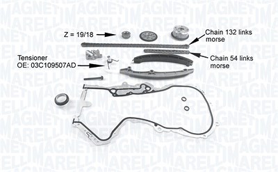 Magneti Marelli Steuerkettensatz [Hersteller-Nr. 341500001220] für Skoda, VW von MAGNETI MARELLI