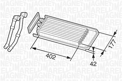 Magneti Marelli Wärmetauscher, Innenraumheizung [Hersteller-Nr. 350218325000] für Alfa Romeo, Audi, Citroën, Fiat, Ford, Kia, Lancia, Mazda, Nissan, O von MAGNETI MARELLI