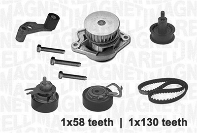 Magneti Marelli Wasserpumpe + Zahnriemensatz [Hersteller-Nr. 341403680001] für Audi, Seat, Skoda, VW von MAGNETI MARELLI