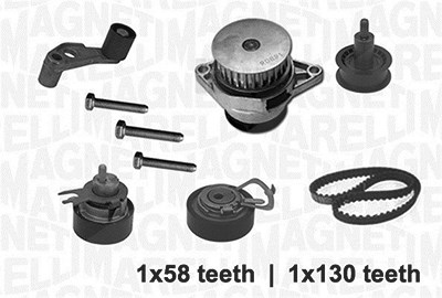 Magneti Marelli Wasserpumpe + Zahnriemensatz [Hersteller-Nr. 341403680002] für Seat, VW von MAGNETI MARELLI