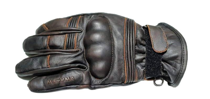 MAGOMA Bedford A ++ Leder Motorradhandschuhe mit Schutz, Brown, S. von MAGOMA