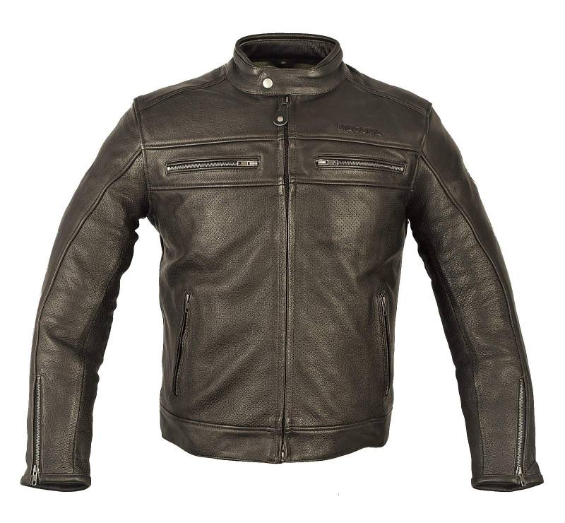 MAGOMA Harlem A ++ Lederjacke mit Motorradschutz, Braun, XL von MAGOMA