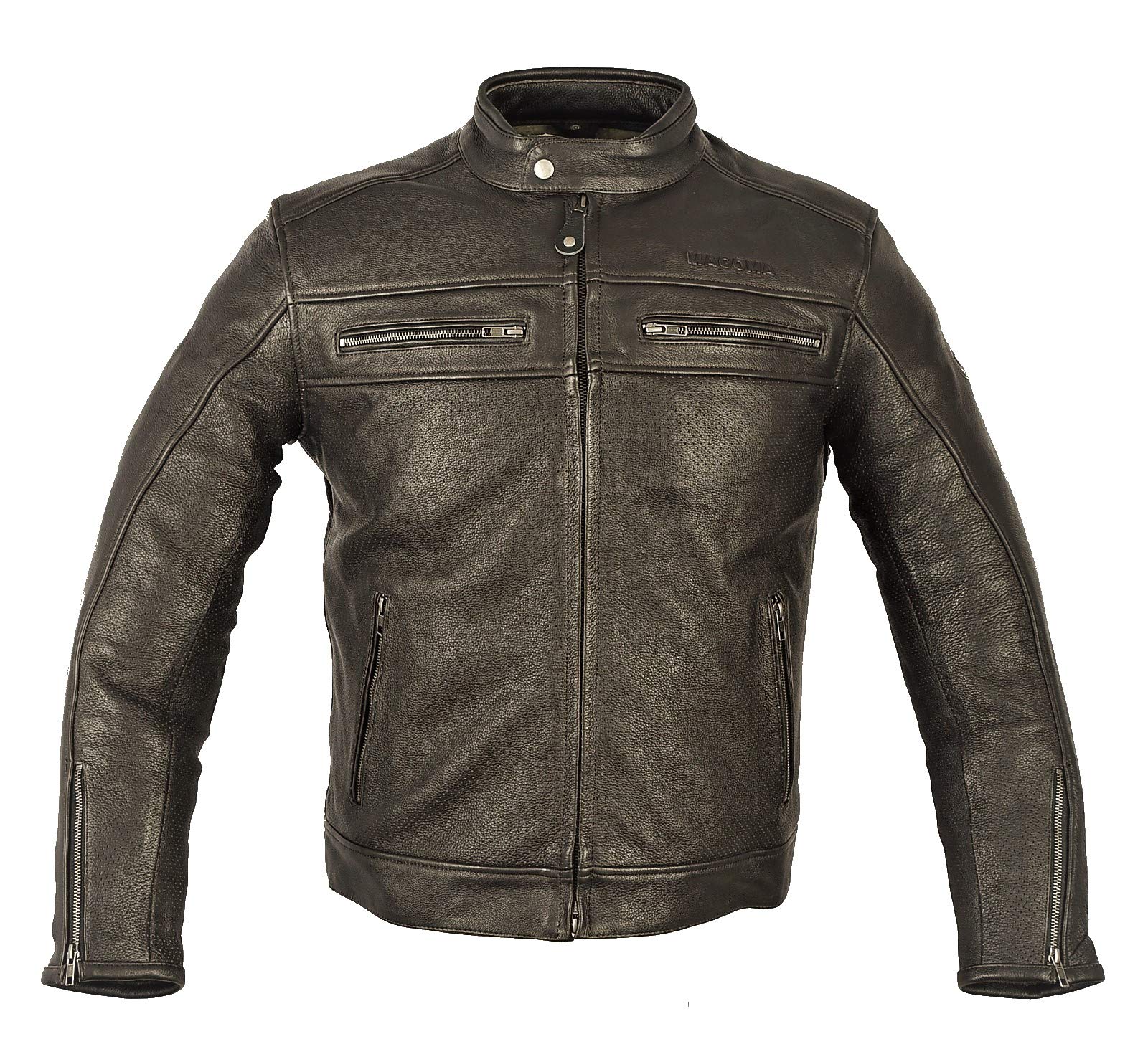 MAGOMA Harlem A ++ Lederjacke mit Motorradschutz, Brown, L. von MAGOMA