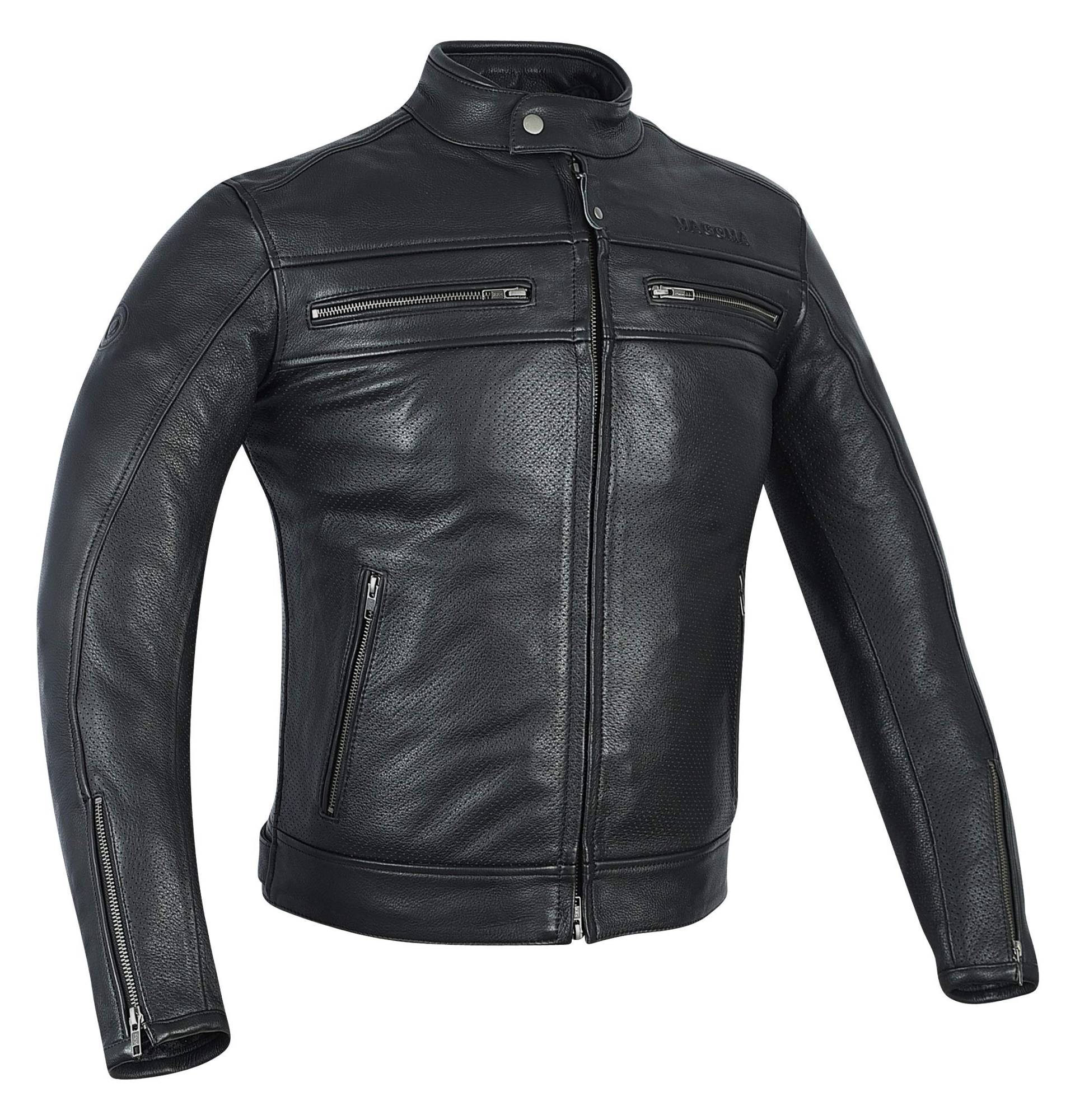 MAGOMA Harlem A ++ Lederjacke mit Motorradschutz, Schwarz, S. von MAGOMA