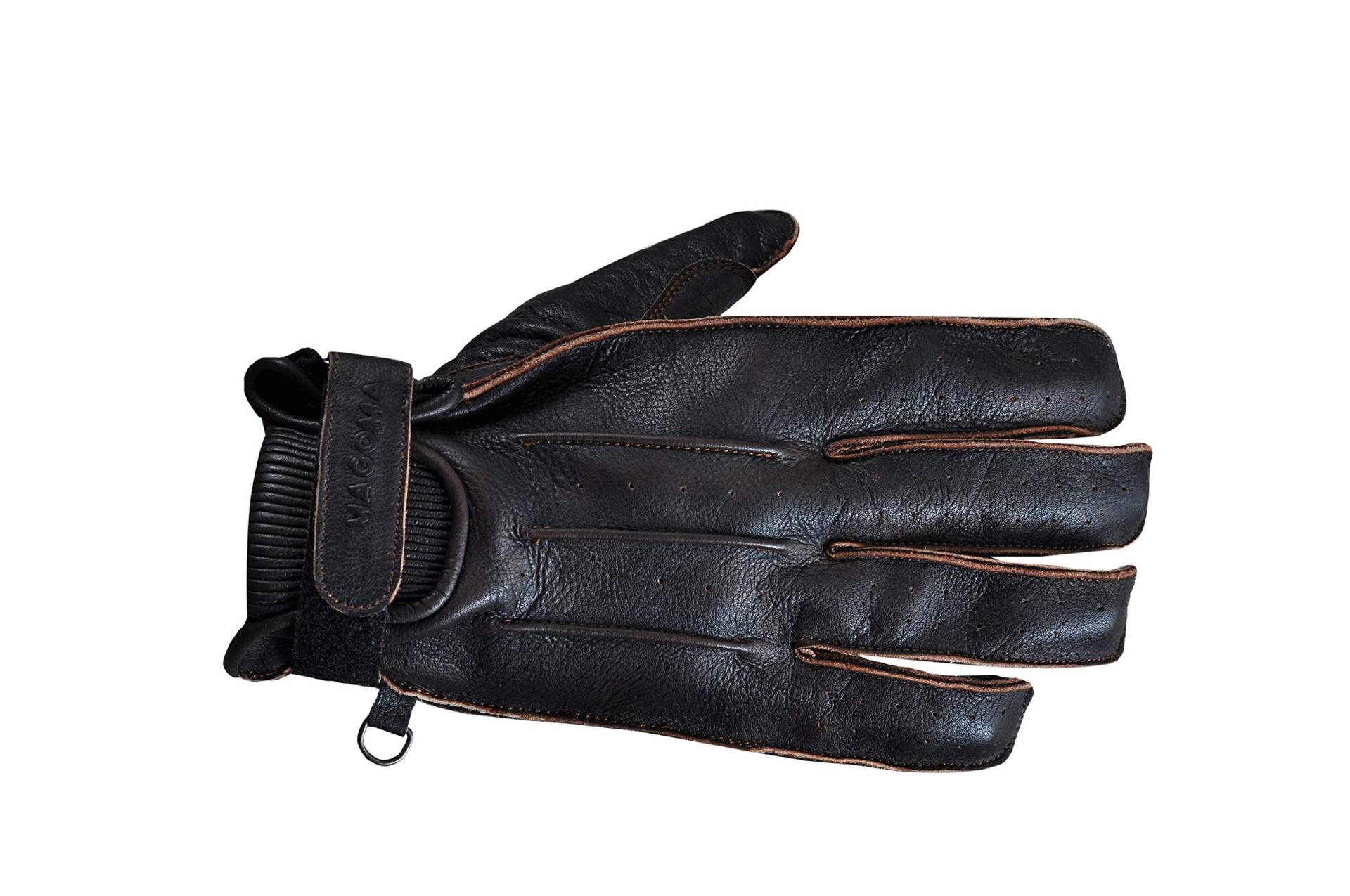 MAGOMA Midtown A ++ Leder Motorradhandschuhe mit Schutz, Braun, XL von MAGOMA