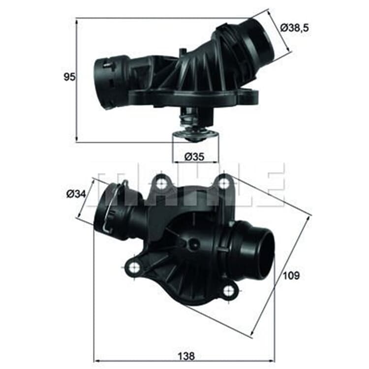 Behr Thermostat mit Dichtung BMW 1er 3er 5er 6er 7er X3 X5 X6 von MAHLE