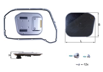 Mahle Hydraulikfilter, Automatikgetriebe [Hersteller-Nr. HX189KIT] für Audi von MAHLE