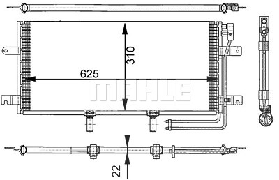 Mahle Kondensator, Klimaanlage [Hersteller-Nr. AC332000S] für VW von MAHLE