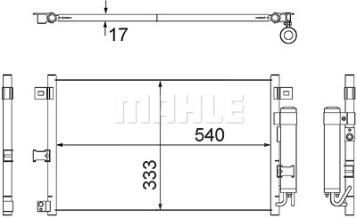 Mahle Kondensator, Klimaanlage [Hersteller-Nr. AC507000S] für Mazda von MAHLE