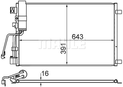 Mahle Kondensator, Klimaanlage [Hersteller-Nr. AC605000S] für Nissan von MAHLE