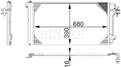 Mahle Kondensator, Klimaanlage [Hersteller-Nr. AC672000S] für VW von MAHLE