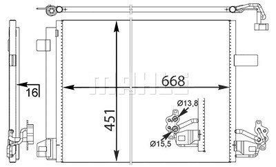 Mahle Kondensator, Klimaanlage [Hersteller-Nr. AC774000S] für VW von MAHLE