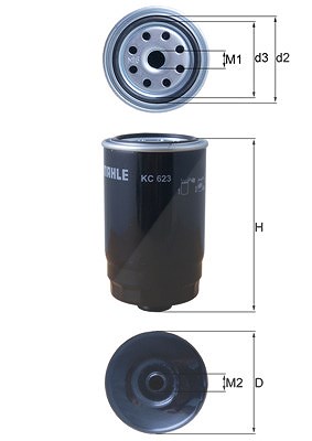 Mahle Kraftstofffilter [Hersteller-Nr. KC623] für Hyundai, Kia, Ssangyong von MAHLE