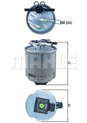 Mahle Kraftstofffilter [Hersteller-Nr. KL440/39] für Nissan, Renault von MAHLE