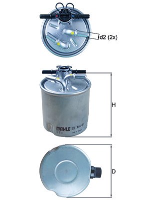 Mahle Kraftstofffilter [Hersteller-Nr. KL440/40] für Nissan, Renault von MAHLE