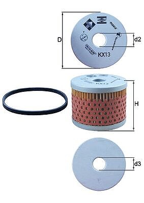 Mahle Kraftstofffilter [Hersteller-Nr. KX13D] für Aro, Citroën, Fiat, Mahindra, Peugeot, Renault, Renault Trucks, Talbot, Uaz von MAHLE