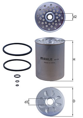 Mahle Kraftstofffilter [Hersteller-Nr. KX24D] für Ford, Fso, Jeep, Lancia, Ldv, Peugeot, Renault, Rover, Seat, Talbot, Volvo, Aro, Citroën, Daf, Fiat von MAHLE