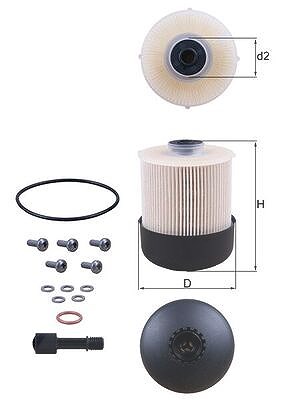 Mahle Kraftstofffilter [Hersteller-Nr. KX338/28D] für Dacia, Renault von MAHLE