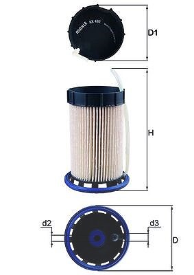 Mahle Kraftstofffilter [Hersteller-Nr. KX492] für Audi, Cupra, Seat, Skoda, VW von MAHLE