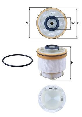 Mahle Kraftstofffilter [Hersteller-Nr. KX586D] für Fiat, Mitsubishi von MAHLE