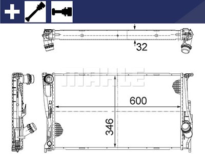 Mahle Kühler, Motorkühlung [Hersteller-Nr. CR1083000S] für BMW von MAHLE