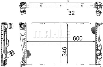 Mahle Kühler, Motorkühlung [Hersteller-Nr. CR1086000P] für BMW von MAHLE