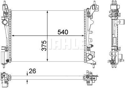 Mahle Kühler, Motorkühlung [Hersteller-Nr. CR1182000P] für Opel von MAHLE