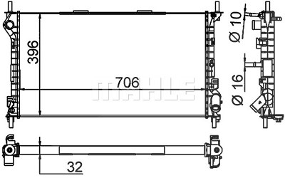 Mahle Kühler, Motorkühlung [Hersteller-Nr. CR1196000P] für Ford von MAHLE